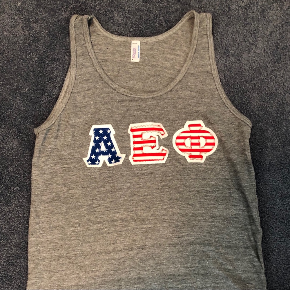 AEPHI Embroidered Letters tank